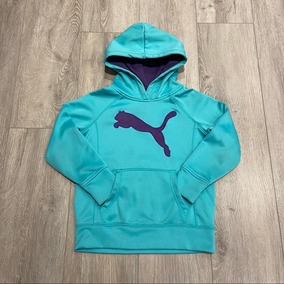 Puma Kids Teal Hoodie Kid Size S 